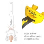 Shock Doctor Thunder Bolt Lip Guard - BOLT airflow channel for easier, deeper breaths