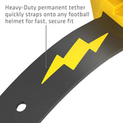 Shock Doctor Thunder Bolt Lip Guard - Heavy-Duty permanent tether quickly straps onto any football helmet for fast, secure fit