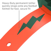 Shock Doctor Thunder Bolt Lip Guard - Heavy-Duty permanent tether quickly straps onto any football helmet for fast, secure fit