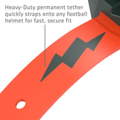 Shock Doctor Thunder Bolt Lip Guard - Heavy-Duty permanent tether quickly straps onto any football helmet for fast, secure fit