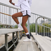 Athlete Training while Wearing Shock Doctor Compression Knit Ankle Sleeve with Gel Support