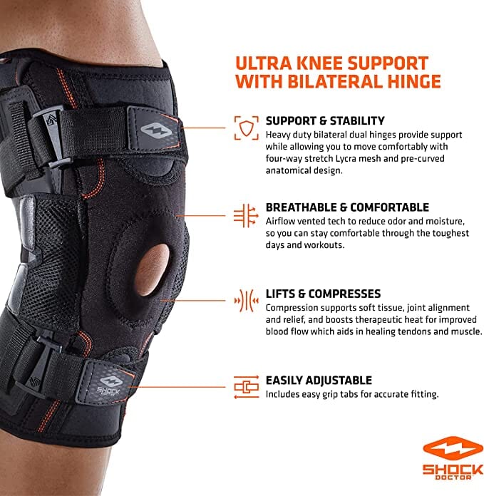 Hinged Knee Brace, Post Op Knee Brace for Recovery Stabilization