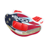 Shock Doctor Chrome Stars & Stripes Max AirFlow Football Mouthguard - Red White & Blue Chrome - Front View
