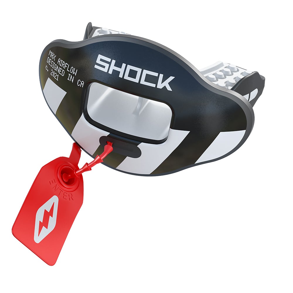 Shock Doctor 3D Stripes Max AirFlow Mouthguard - Black/White