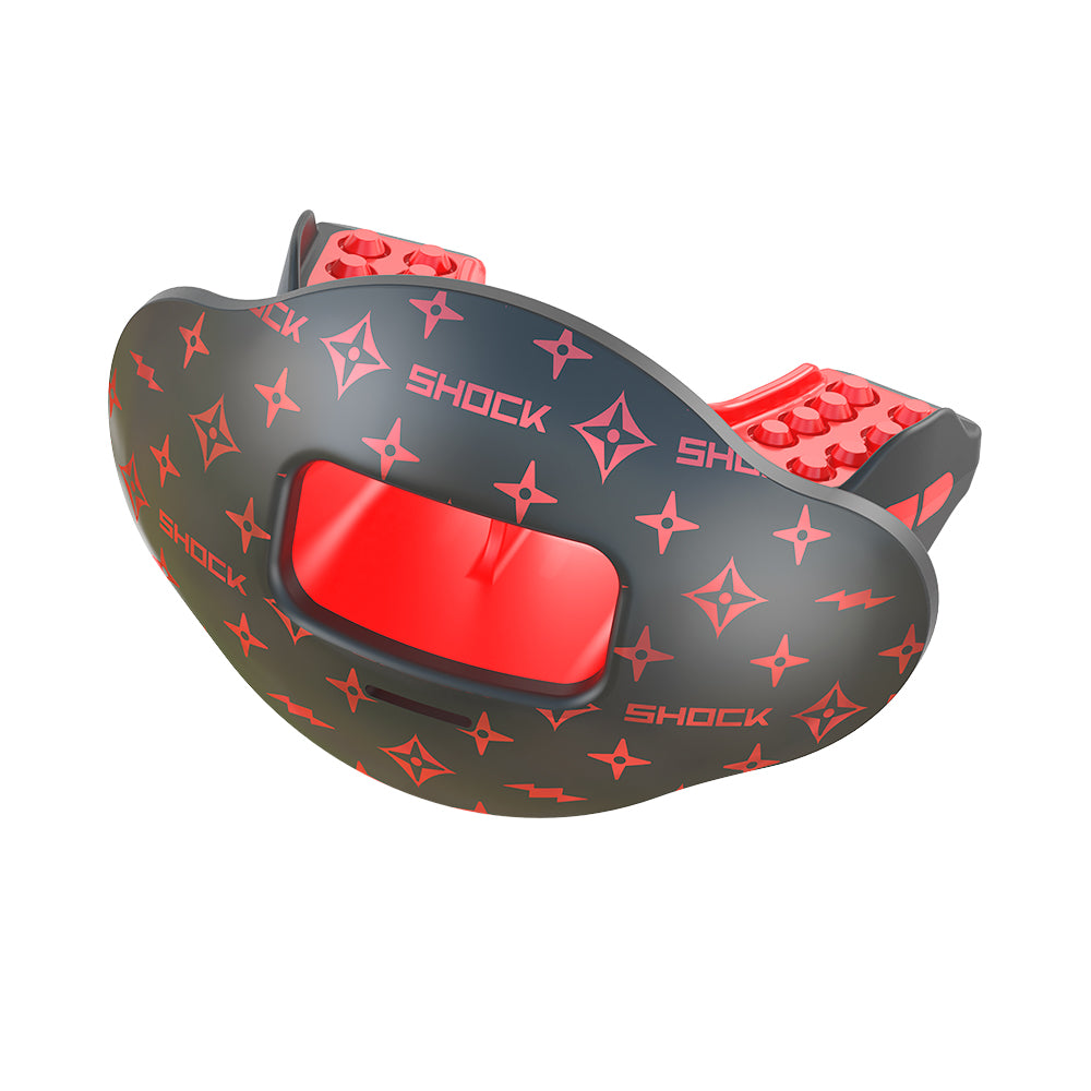 Black/Red Lux Max AirFlow Football Mouthguard