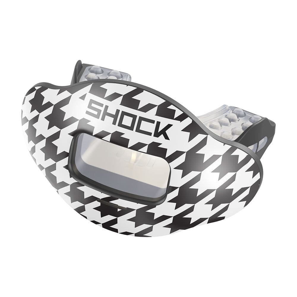 Shock Doctor Black/White Hounds Max AirFlow Football Mouthguard - Side View