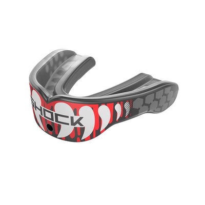 Shock Doctor Gel Max Power Print Mouthguard - Red Fang Drip - Front Left Angle View
