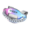 Shock Doctor Chrome 3D Iridescent Chain Max AirFlow Mouthguard - Iridescent Blue/Purple - Front of Mouthguard