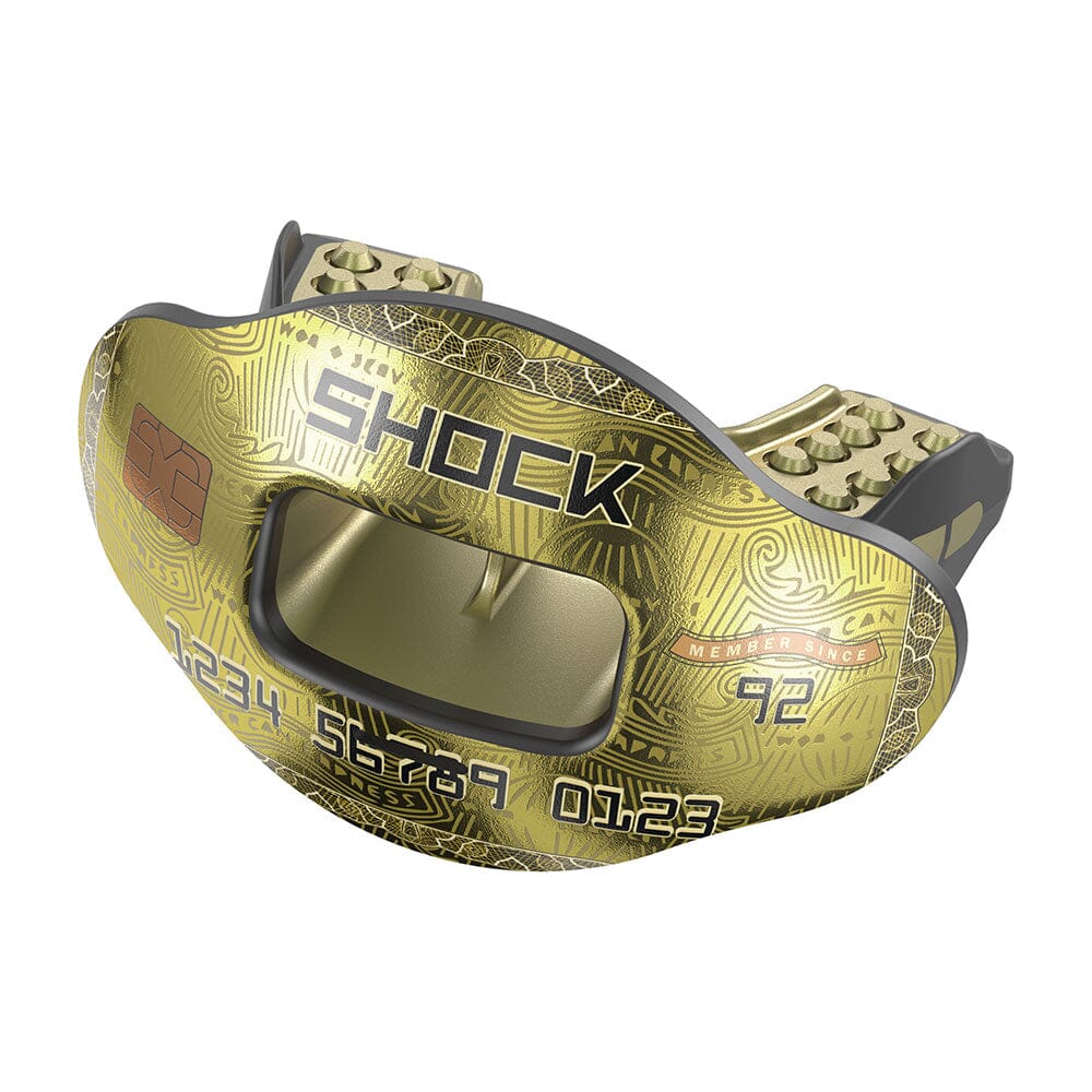 Shock Doctor Chrome Gold Card Max AirFlow Football Mouthguard - Side View