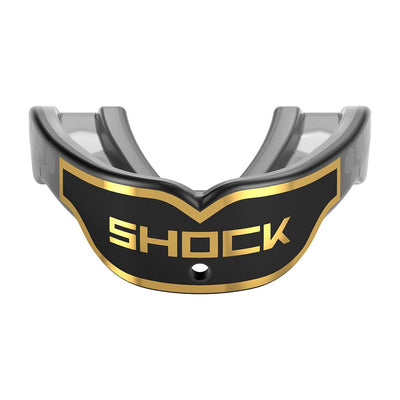 Shock Doctor Gel Max Power Print Mouthguard- Black/Gold - Front View