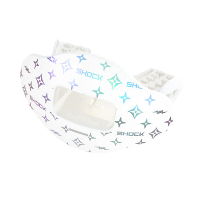 Shock Doctor White/Iridescent Lux Max AirFlow Football Mouthguard