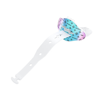 Shock Doctor Clear/Iridescent White Lux Bolt Lip Guard - Front Side View