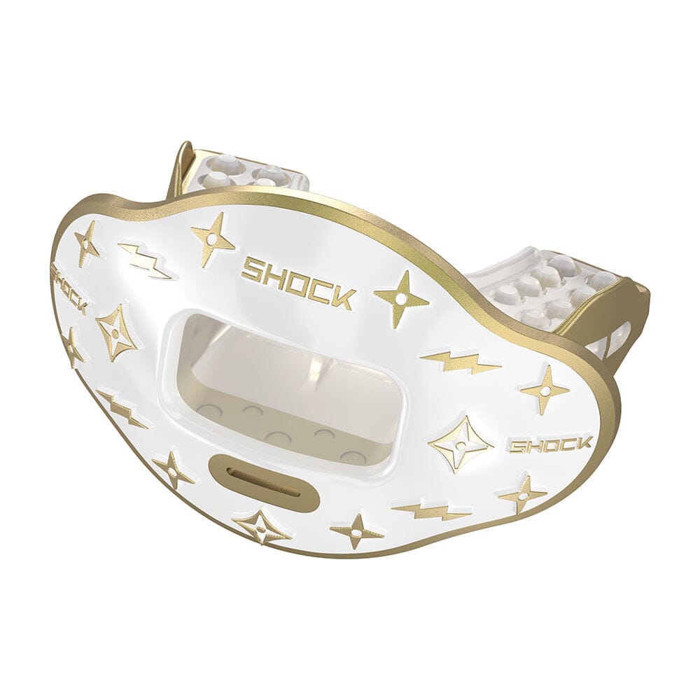 3D White/Gold Lux Chain Max AirFlow Football Lipguard