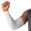 Shock Doctor White/Gold Lux Showtime Compression Arm Sleeve - On Model - Inner Arm Detail View