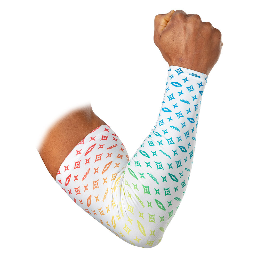 White/Multi Color Lux Showtime Compression Arm Sleeve