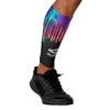 Shock Doctor Black Tie Dye Drip Showtime Compression Calf Sleeves - Front of Calf View