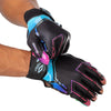 Shock Doctor Tie-Dye Showtime Football Receiver Gloves - On Model - Tightening Straps