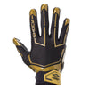 Shock Doctor Black/Gold King Showtime Football Receiver Gloves - Back of Glove/Hand