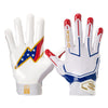 Shock Doctor Stars and Stripes/Gold Showtime Football Receiver Gloves - Front and Back of Gloves