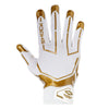 Shock Doctor White/Gold Lux Showtime Football Receiver Gloves - Inside of Glove - C-Tack