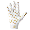 Shock Doctor White/Gold Lux Showtime Football Receiver Gloves - Back of Glove/Hand