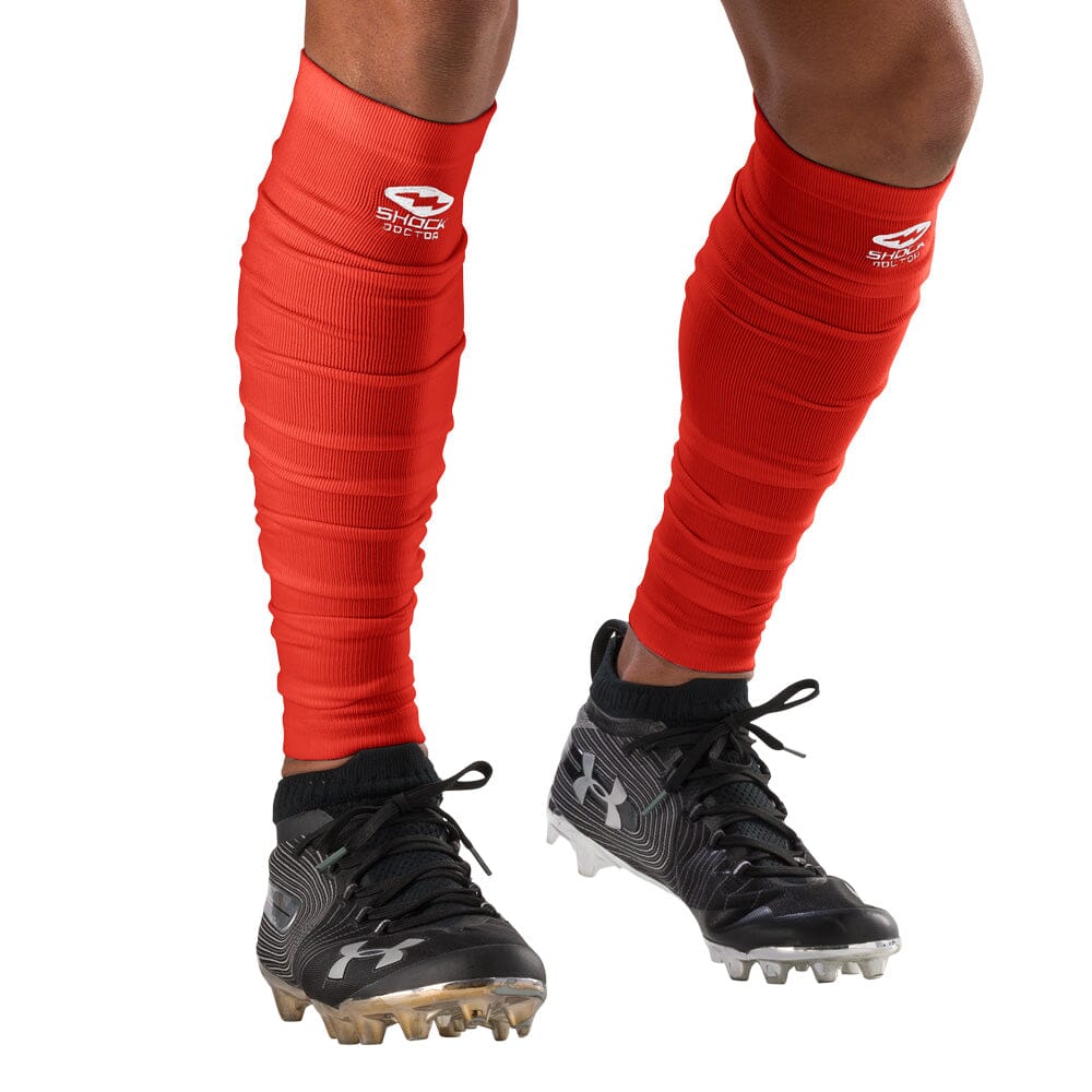 Shock Doctor Showtime Scrunch Leg Sleeves - Red - Front View