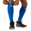 Shock Doctor Showtime Scrunch Leg Sleeves - Royal Blue - On Model - Fitting Leg Sleeve Over Calf