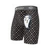 Adult Black/White Lux Core Compression Short with Protective Bio-Flex Athletic Cup - Front View