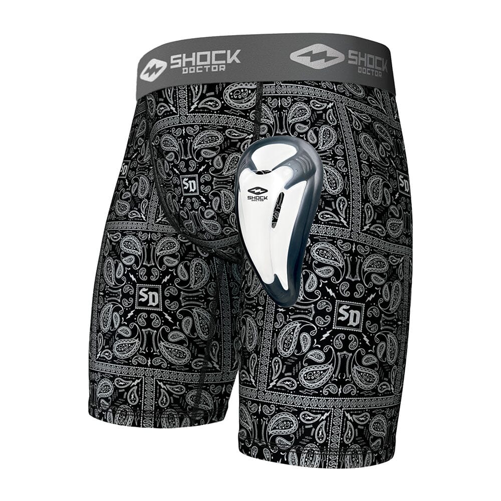 Adult Paisley Core Compression Short with Protective Bio-Flex Athletic Cup - Front View