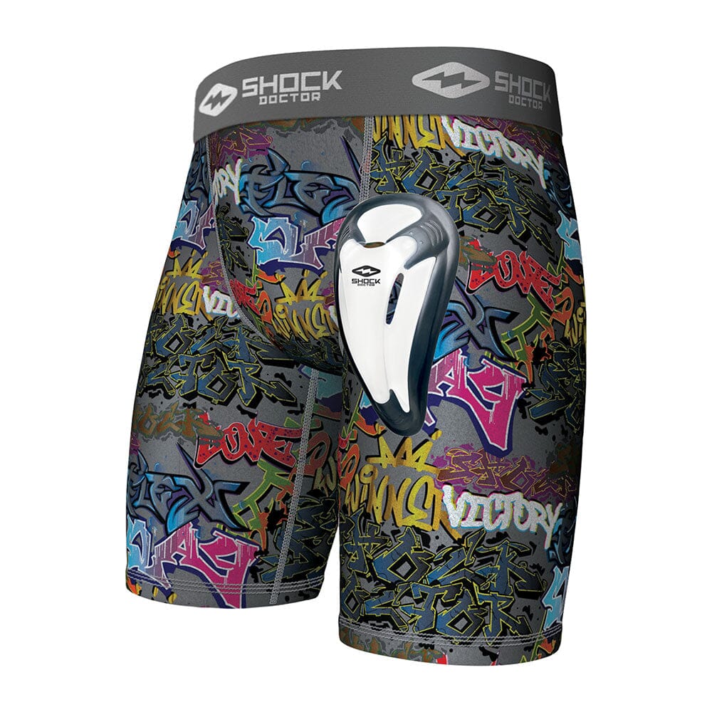  Adult Graffiti Core Compression Short with Protective Bio-Flex Athletic Cup - Front View