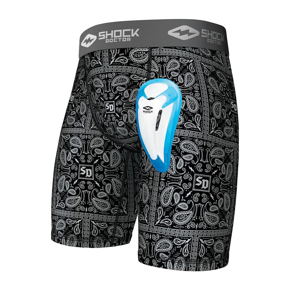 Paisley Black Compression Short with Bio-Flex Cup