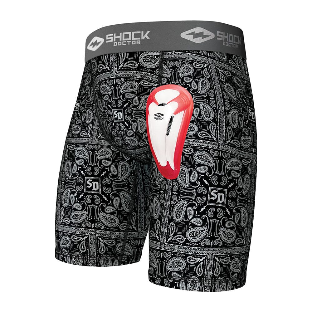 Shock Doctor Compression Shorts with Cup Pocket - Athletic Supporter -  Underwear with Pocket (Cup NOT Included) - White, Boys - Small