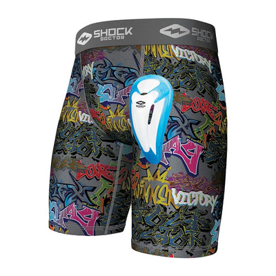 Teen Graffiti Core Compression Short with Protective Bio-Flex Athletic Cup - Front View