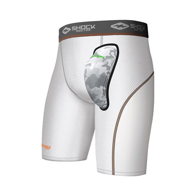 White Core Compression Short with Protective AirCore™ Athletic Cup - Front View