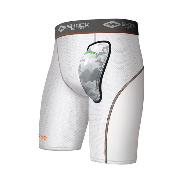 Shock Doctor ShockDoctor 235 Short de Compression Homme, Blanc