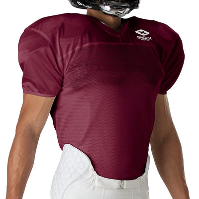 Shock Doctor Showtime Practice Jersey - Maroon Red - Detail Front View