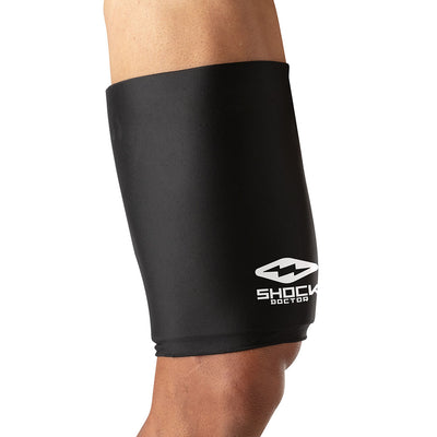 Shock Doctor Flex Ice Therapy Knee/Thigh Compression Sleeve - Detail View 1  - On Thigh