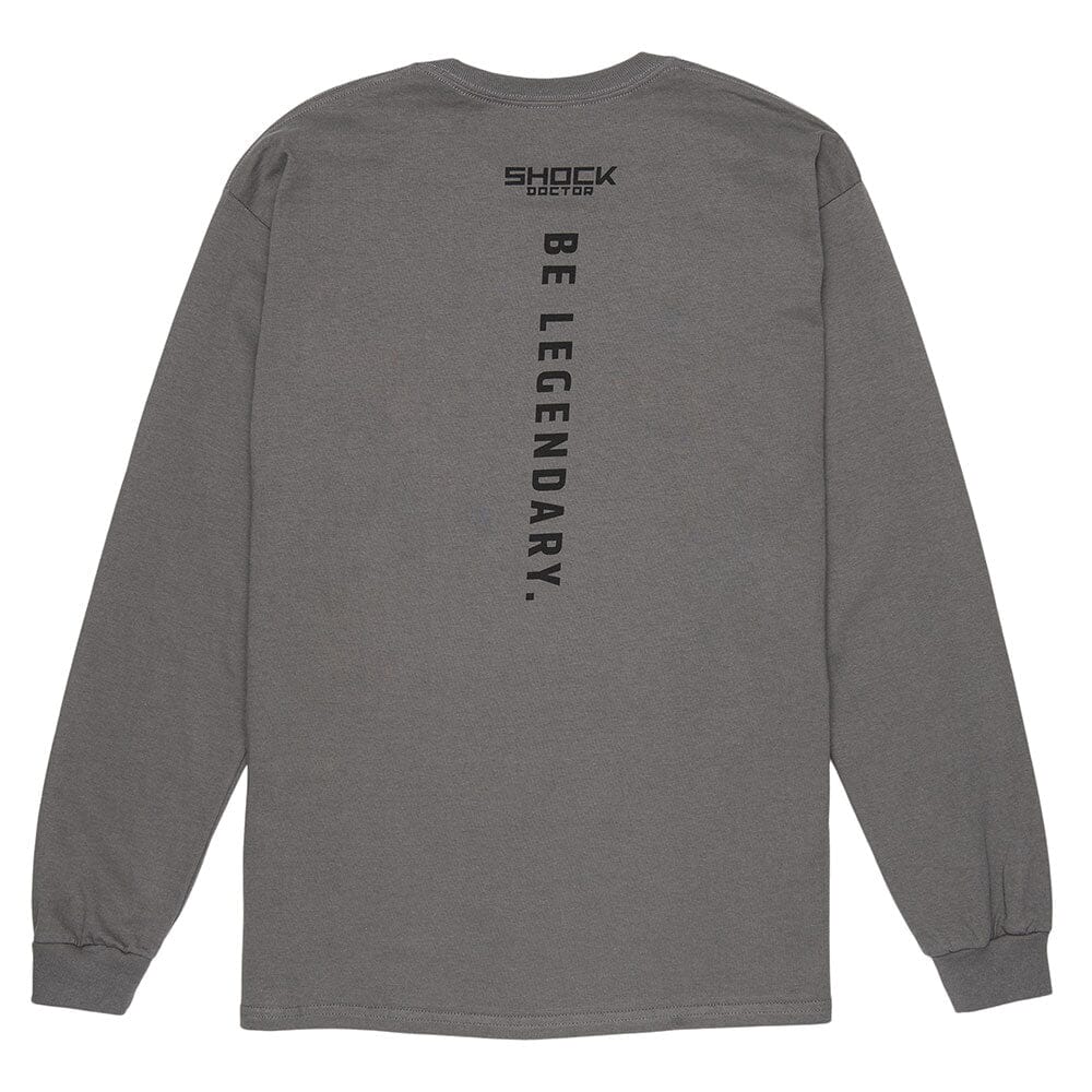 Shock Doctor Legendary Long Sleeve Shirt - Grey - Back of Shirt