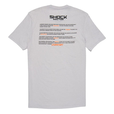 Shock Doctor Legends Showcase Short Sleeve T-Shirt - Grey - "LEGEND" - Back View