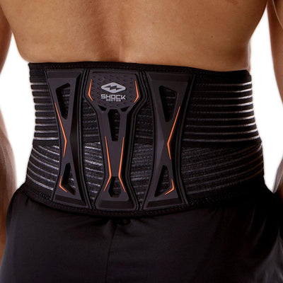 Shock Doctor Ultra Back Support Brace with Lumbar & Lower Back Pads - On Model