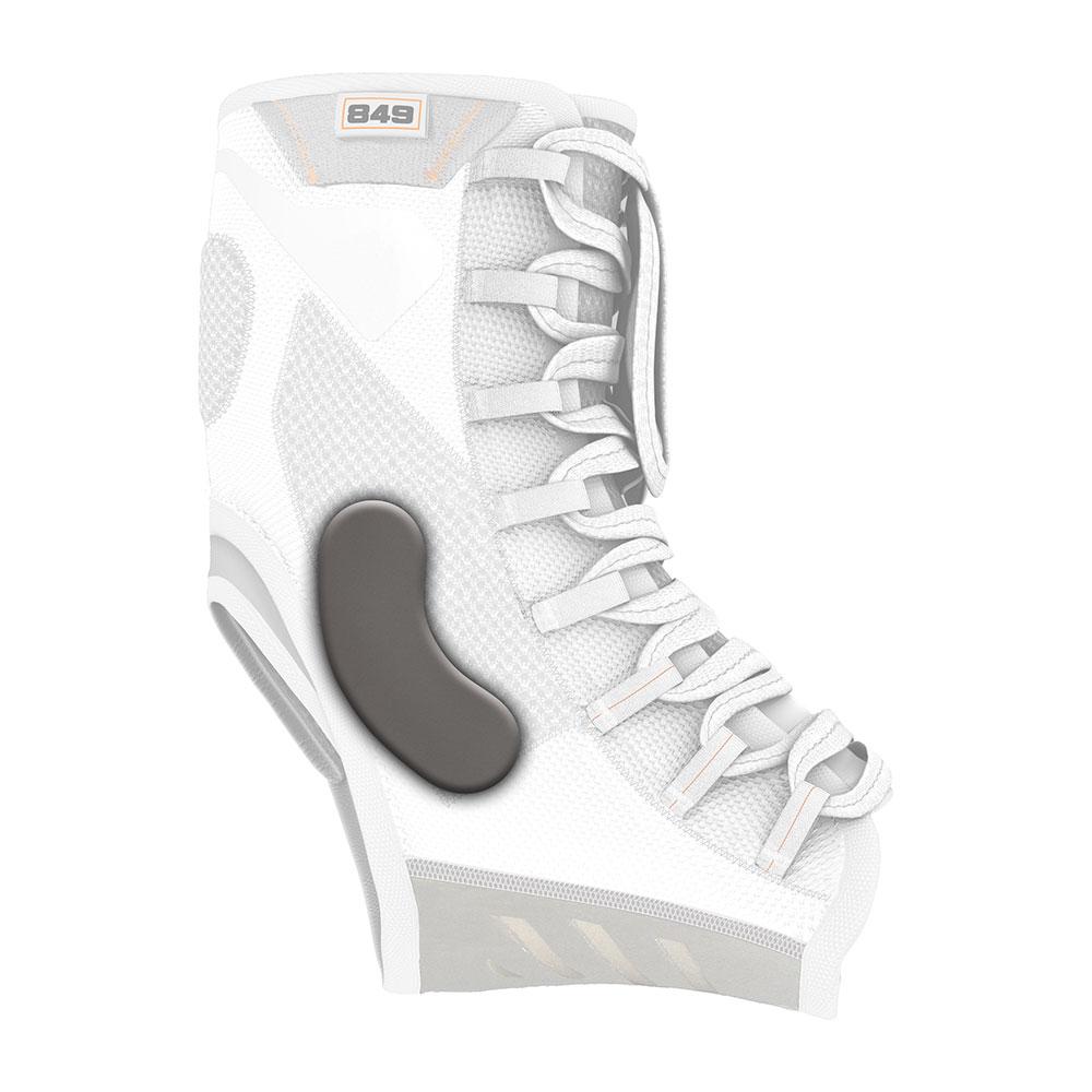 Shock Doctor Ultra Gel Lace Ankle Support - White - Detail Highlight of Support Gel