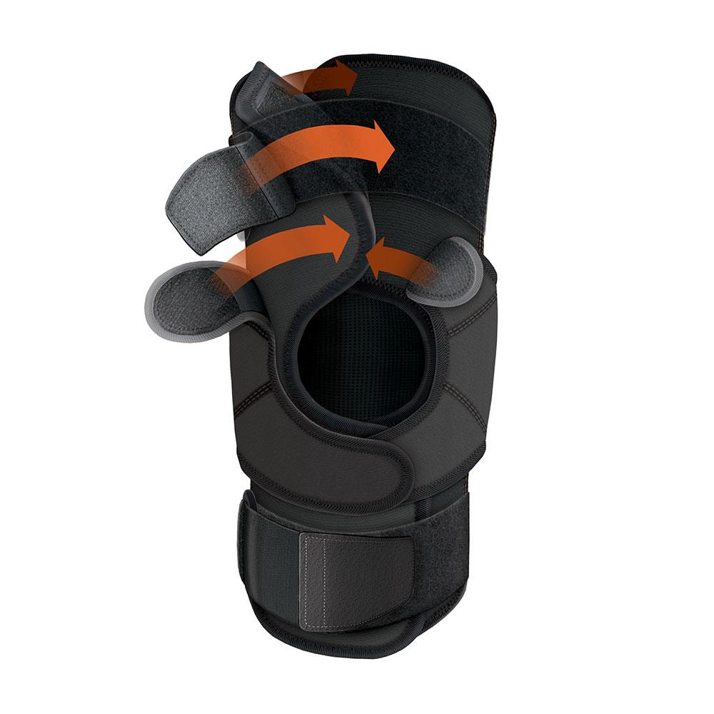Shock Doctor Knee Brace w/ Dual Wrap & Heavy-Duty Hinges - Quick wrap straps with integrated elastic full-wrap support help control wrap migration