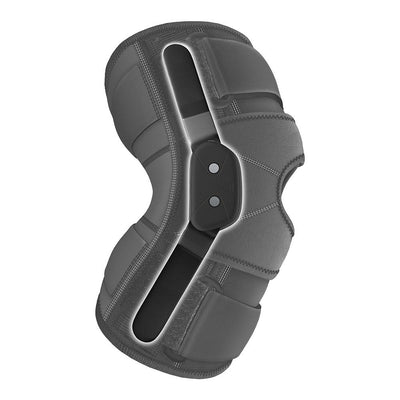 Shock Doctor Knee Brace w/ Dual Wrap & Heavy-Duty Hinges - Tempered aluminum stays anchored within webbing channels for added stability