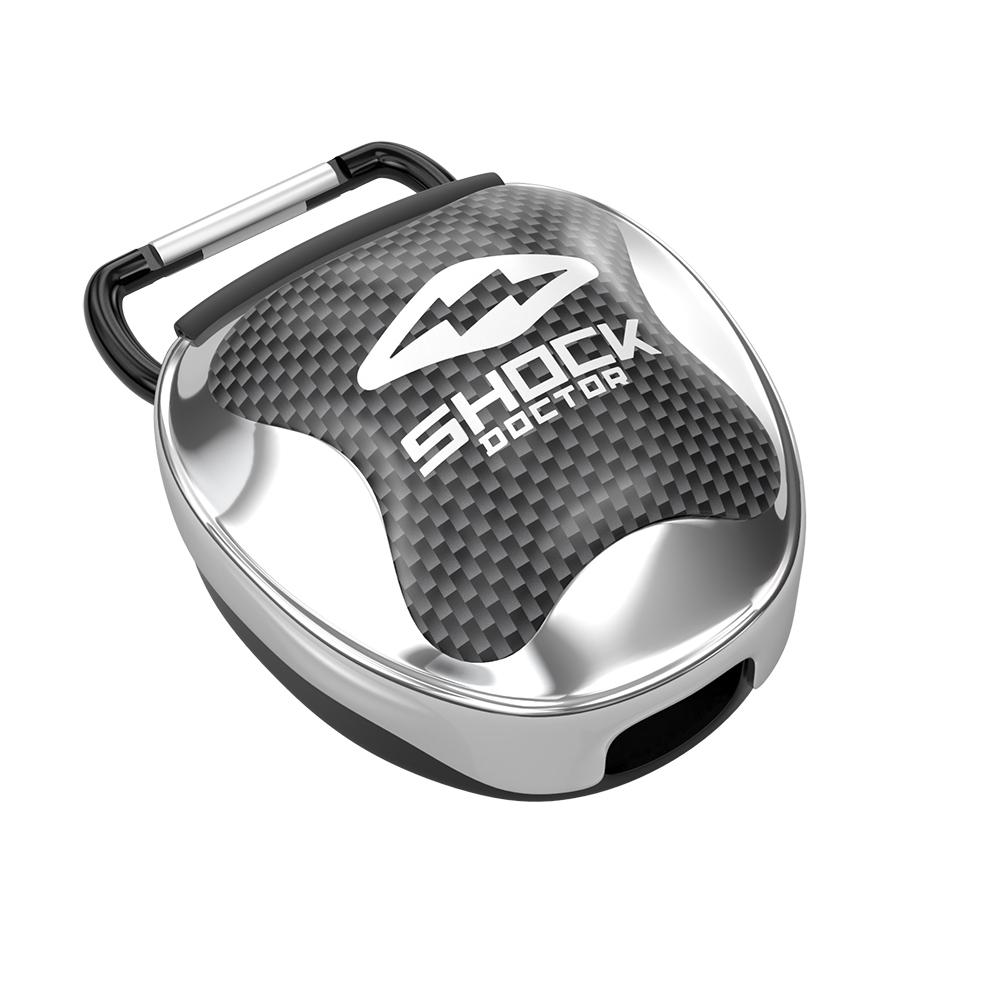 Shock Doctor Protective Mouthguard Case - Chrome Silver - Front View