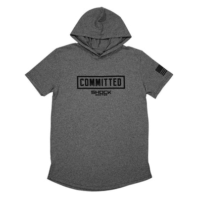 Shock Doctor Lightweight Committed Short Sleeve Hoodie - Grey - Front View