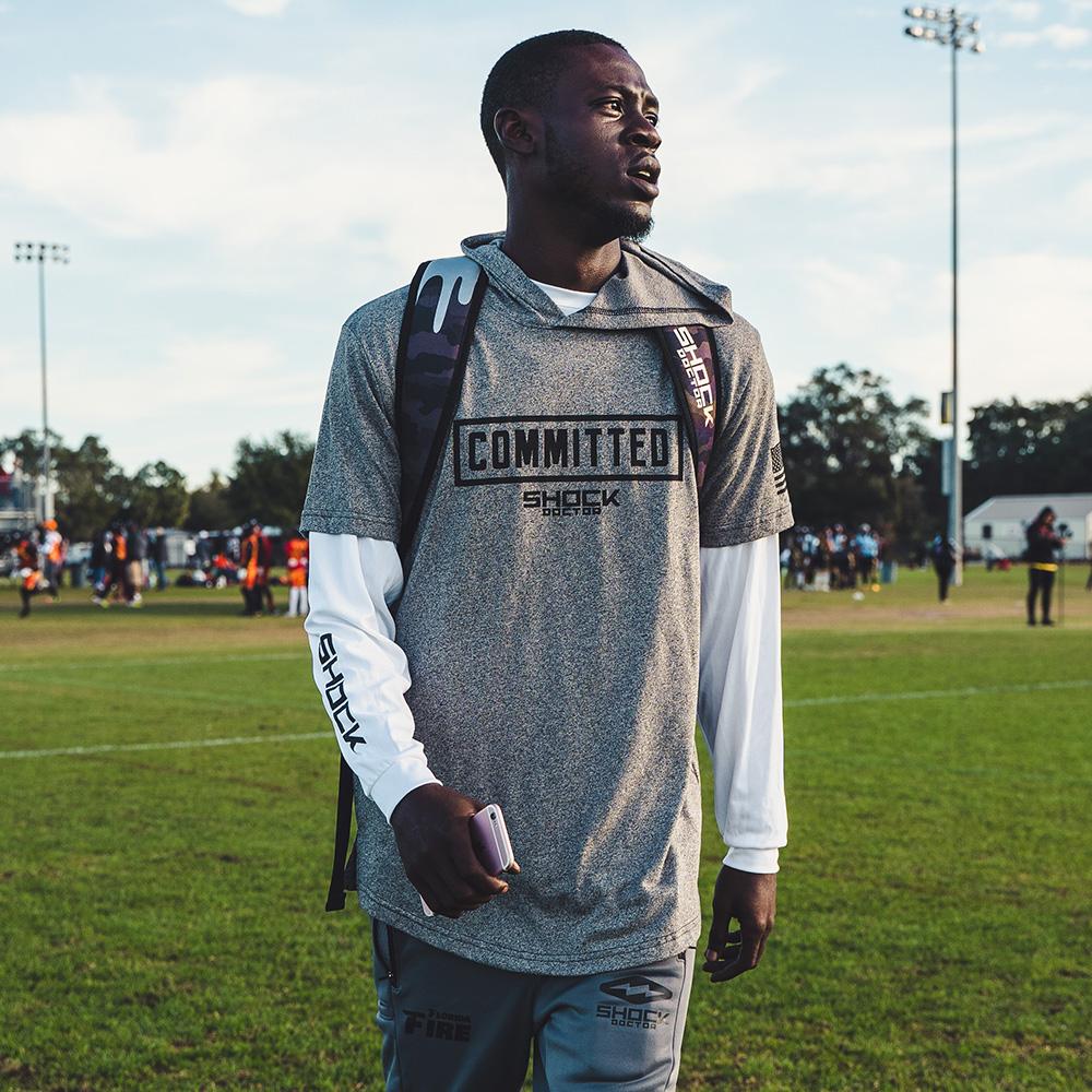 Lightweight Committed Short Sleeve Hoodie Grey Committed Adult-M