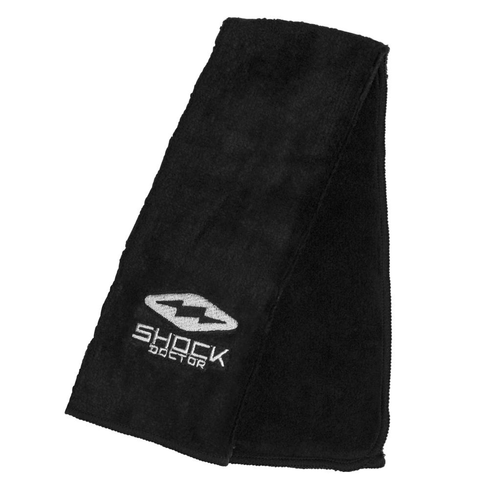 Shock Doctor Black Football Towel - Moisture Wicking with Compact, Highly Absorbent Design 