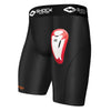 Youth Black Core Compression Short with Bio-Flex Cup - Front Shot