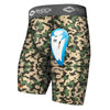 Shock Doctor Teen Camo Core Compression Short with Blue Bio-Flex Cup - Front Angle View