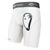 Shock Doctor Core Compression Short with Black Bio-Flex Cup - White - Adult Size